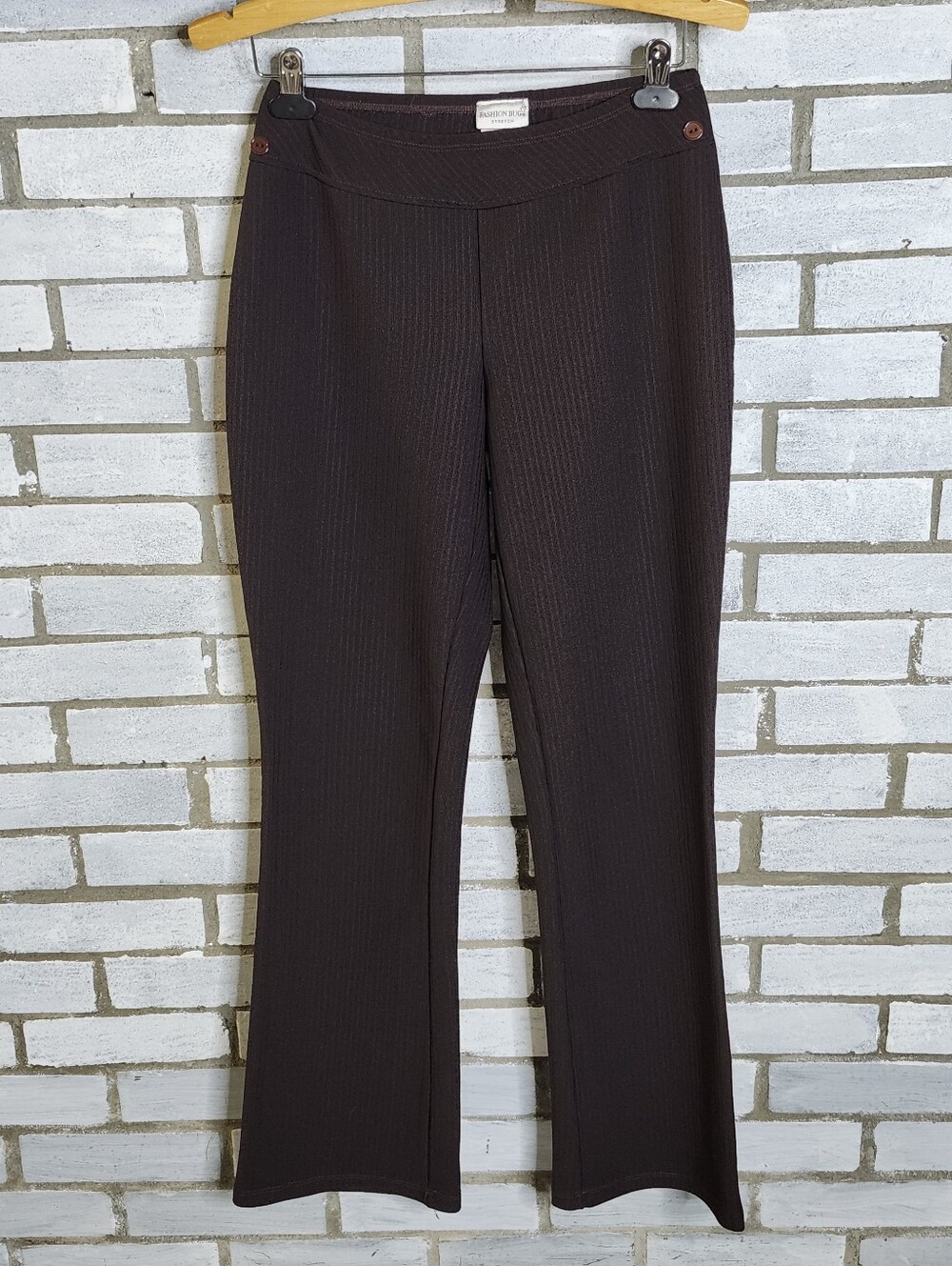 • Fashion Bug Junior’s Pull On Stretch Straight Leg Pants Small Brown 90's Y2K